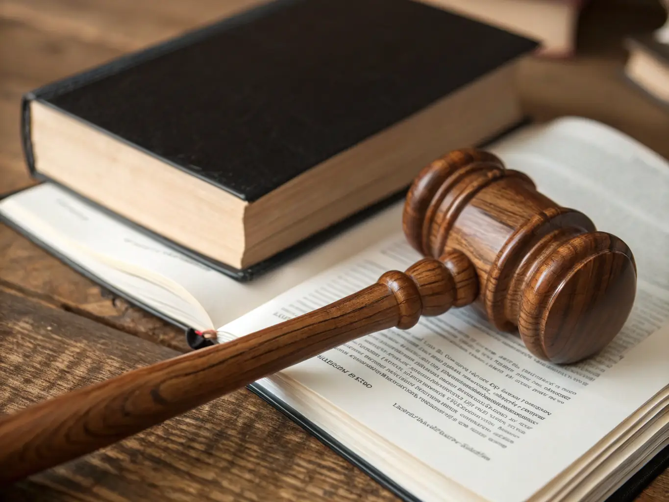 A gavel resting on a stack of legal books, representing the authority and foundation of legal regulations in the Turkish justice system.